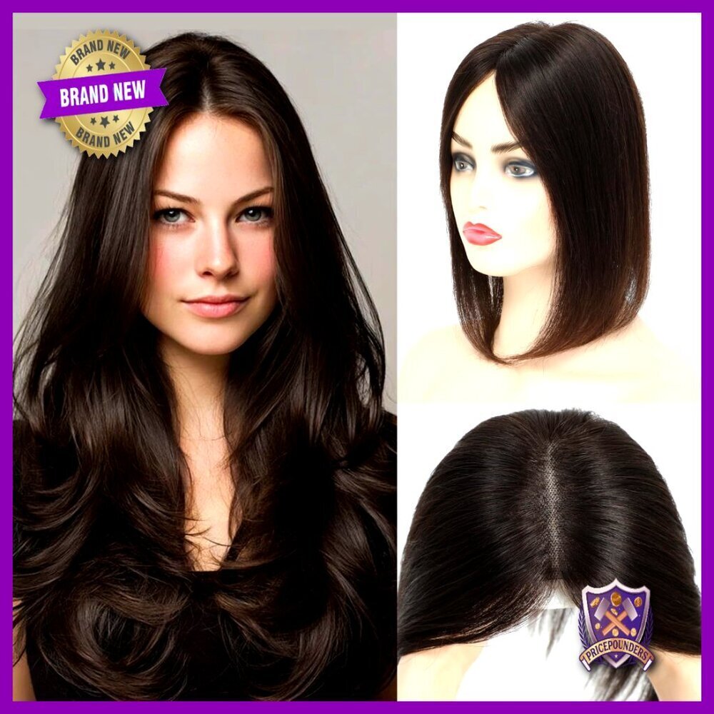 Real Human Hair Topper 12 Inch Large Swiss Lace Base 40g Thinning Hair Solution